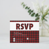 Buffalo Plaid RSVP Kaart Modern ELKE GEBEURTENIS (Staand voorkant)