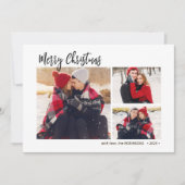 Buffalo Plaid Rustic 3 Multi Photo Christmas Feestdagenkaart (Voorkant)