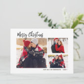 Buffalo Plaid Rustic 3 Multi Photo Christmas Feestdagenkaart (Staand voorkant)
