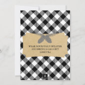 Buffalo Plaid Rustic Holly Jolly Party Uitnodiging (Achterkant)