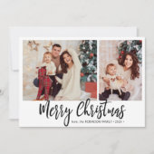 Buffalo Plaid Rustiek 2 Fotocollage Kerstmis Feestdagenkaart (Voorkant)