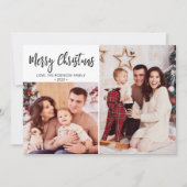 Buffalo Plaid Rustieke Foto Collage Kerstmis Feestdagenkaart (Voorkant)