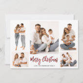 Buffalo Plaid Script 5 Fotocollage Kerstmis Feestdagenkaart (Voorkant)