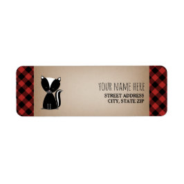 Buffalo Plaid Skunk Baby shower Etiket