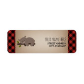 Buffalo Plaid Sleepy Beer Baby shower Etiket (Voorkant)