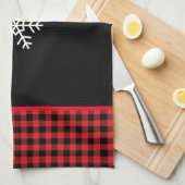 Buffalo Plaid Snowflake Theedoek (Quarter Fold)