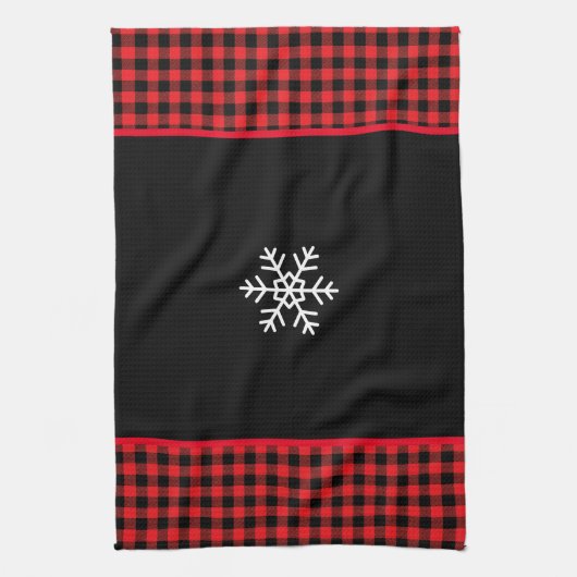 Buffalo Plaid Snowflake Theedoek (Verticaal)