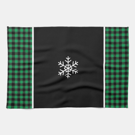 Buffalo Plaid Snowflake Theedoek (Horizontaal)