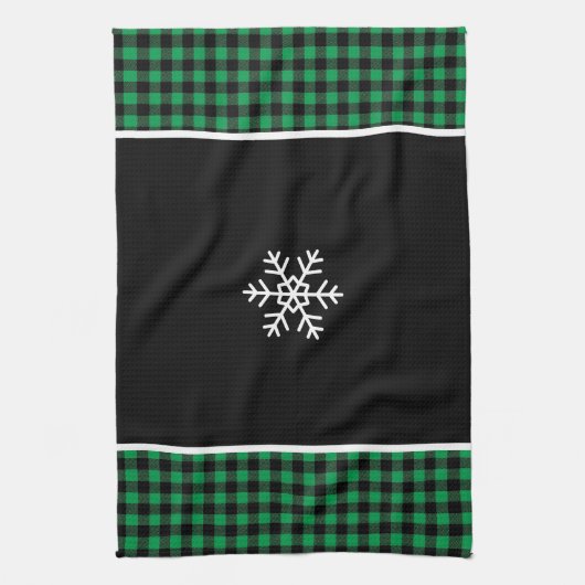 Buffalo Plaid Snowflake Theedoek (Verticaal)