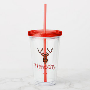 Buffalo Plaid Stag Acryl Drinkbeker