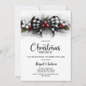 Buffalo Plaid Strikker Kerst Brunch Kaart (Voorkant)
