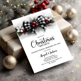 Buffalo Plaid Strikker Kerst Brunch Kaart