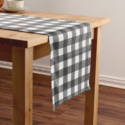 Buffalo Plaid Tafelloper - Zwart-wit Boerderij (Voorbeeld)