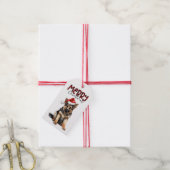 Buffalo Plaid Tekst Duitse Herder Puppy Kerstmis Cadeaulabel (Met Touw)