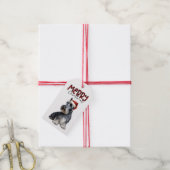 Buffalo Plaid Tekst Schotse Terriër Kerstmis Cadeaulabel (Met Touw)