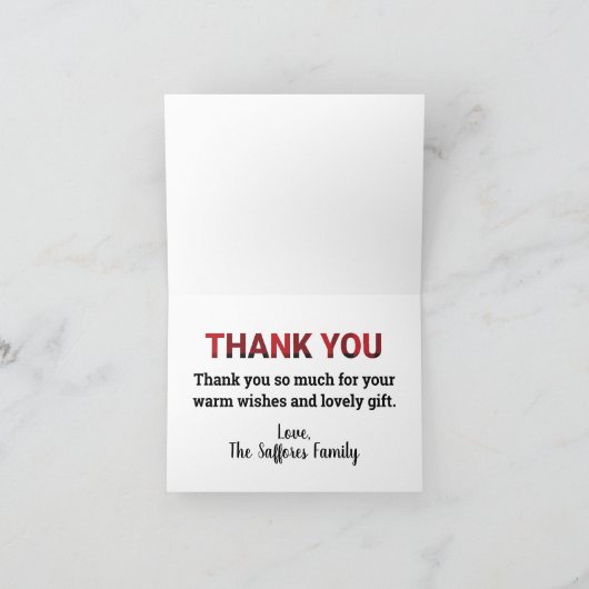Buffalo Plaid Thank You Card Bedankkaart (Binnen)