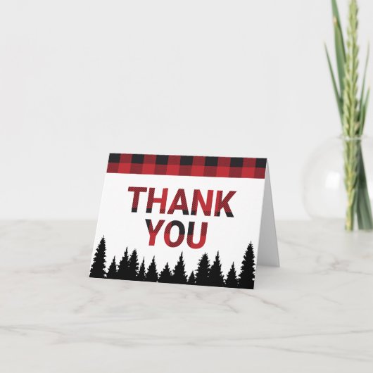 Buffalo Plaid Thank You Card Bedankkaart (Voorkant)