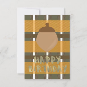 Buffalo Plaid Thanksgiving Herfst Verjaardag Goud  Kaart
