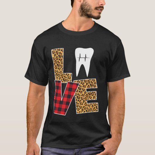 Buffalo Plaid Toothpaste & Tooth Dentist Valentine T-shirt (Voorkant)