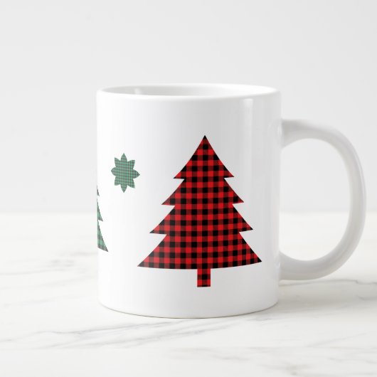 Buffalo Plaid Trees Grote Koffiekop (Rechts)