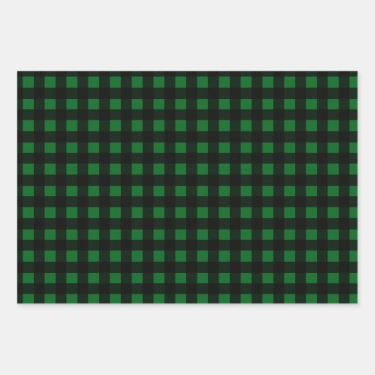 Buffalo Plaid trio rood blauw groen Inpakpapier Vel (Voorkant 3)