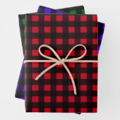 Buffalo Plaid trio rood blauw groen Inpakpapier Vel (In situ)