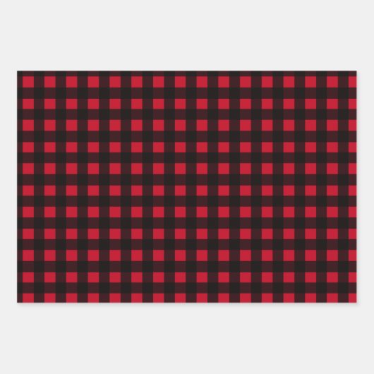 Buffalo Plaid trio rood blauw groen Inpakpapier Vel (Voorkant)