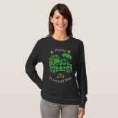Buffalo Plaid Truck Shamrock Happy St Patrick's Da T-shirt (Voorkant volledig)