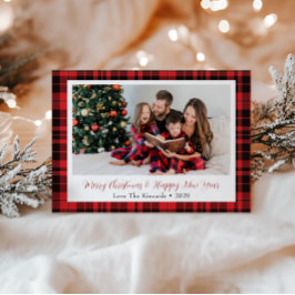 Buffalo Plaid Vakantie Groeten Foto Briefkaart