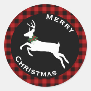 Buffalo Plaid Vakantie Stickers