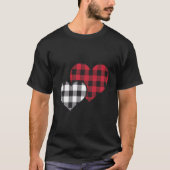 Buffalo Plaid Valentijn Hearts Valentijnsdag T-shirt (Voorkant)