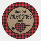 Buffalo Plaid Valentijnsdag Sticker (Voorkant)