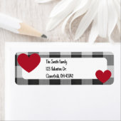 Buffalo Plaid Valentine Modern Neutral Heart Etiket (Insitu)