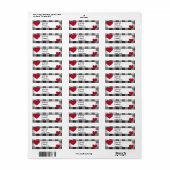 Buffalo Plaid Valentine Modern Neutral Heart Etiket (Full Sheet)