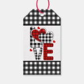 Buffalo Plaid Valentines Love  Cadeaulabel (Voorkant)