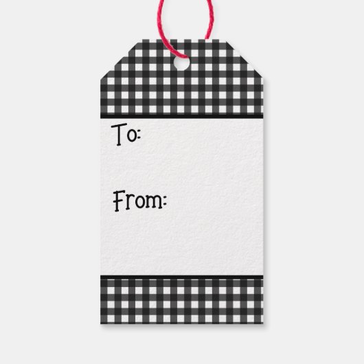 Buffalo Plaid Valentines Love  Cadeaulabel (Achterkant)