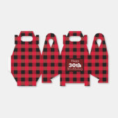 Buffalo plaid verjaardag bedankdoosjes (Uitgevouwen)