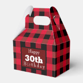 Buffalo plaid verjaardag bedankdoosjes (Voorkant Zijde)
