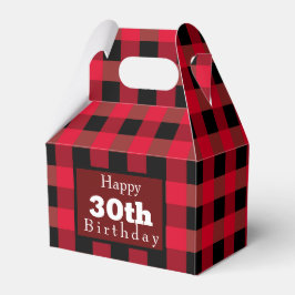 Buffalo plaid verjaardag bedankdoosjes