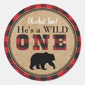 Buffalo Plaid Verjaardag Stickers (Voorkant)