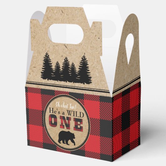Buffalo Plaid Verjaardagsfeestje Favorboxen Bedankdoosjes (Geopend)