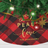 Buffalo Plaid Vreugde Vrede Liefde Kerstmis Kerstboom Rok