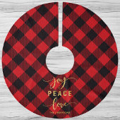 Buffalo Plaid Vreugde Vrede Liefde Kerstmis Kerstboom Rok