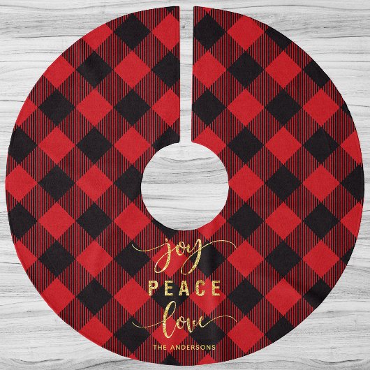 Buffalo Plaid Vreugde Vrede Liefde Kerstmis Kerstboom Rok
