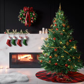Buffalo Plaid vrolijk kerst monogram Kerstboom Rok