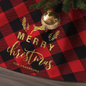 Buffalo Plaid vrolijk kerst monogram Kerstboom Rok