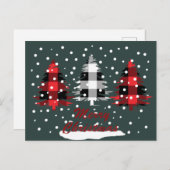 Buffalo Plaid Vrolijk Kerstfeest Feestdagenkaart (Voorkant / Achterkant)