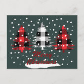 Buffalo Plaid Vrolijk Kerstfeest Feestdagenkaart (Voorkant)