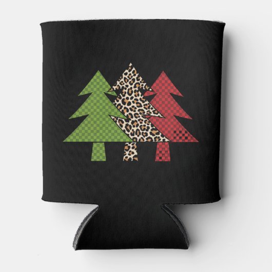 Buffalo Plaid Vrolijke Kerstboom Familie Matching Blikjeskoeler (Voorkant)