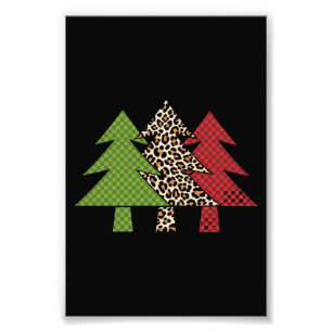 Buffalo Plaid Vrolijke Kerstboom Familie Matching Foto Afdruk